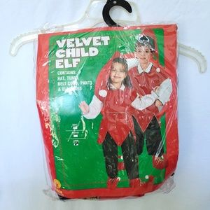 NWT Child Velvet Elf Christmas Costume